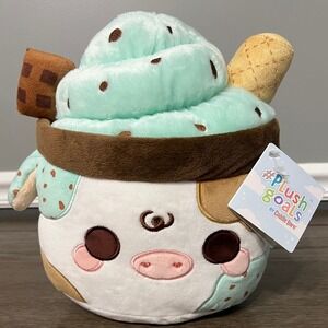 Cuddle Barn Plush Goals Mint Chocolate Chip Cow Ice Cream Stuffed Animal